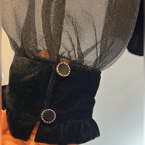 Zara velvet and mesh top - Picture 5 of 6